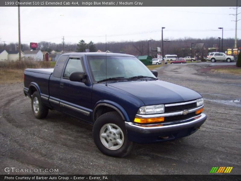 Indigo Blue Metallic / Medium Gray 1999 Chevrolet S10 LS Extended Cab 4x4