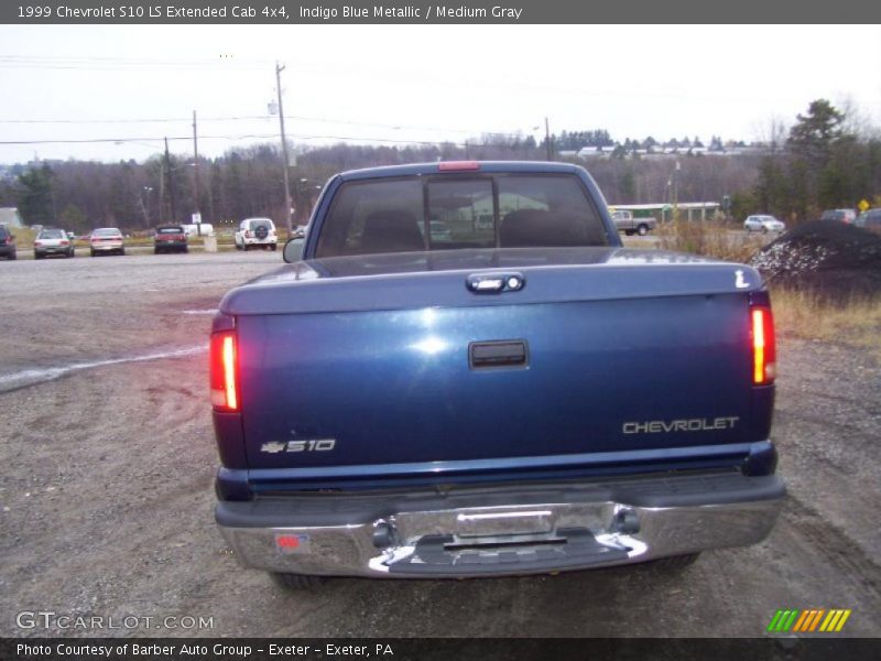 Indigo Blue Metallic / Medium Gray 1999 Chevrolet S10 LS Extended Cab 4x4