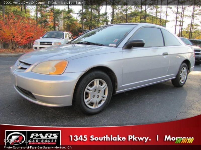 Titanium Metallic / Black 2001 Honda Civic LX Coupe