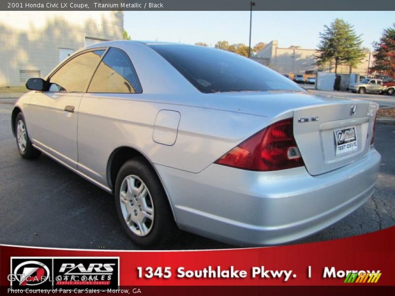 Titanium Metallic / Black 2001 Honda Civic LX Coupe