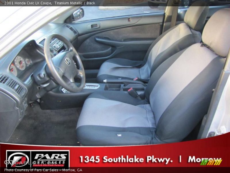 Titanium Metallic / Black 2001 Honda Civic LX Coupe