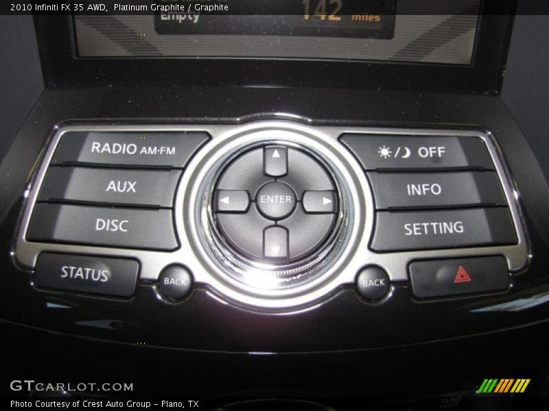 Controls of 2010 FX 35 AWD
