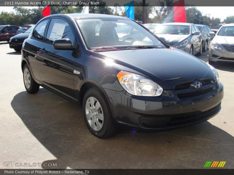 Charcoal Gray / Black 2011 Hyundai Accent GS 3 Door