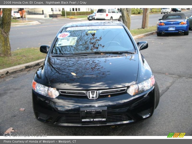 Nighthawk Black Pearl / Gray 2008 Honda Civic EX Coupe