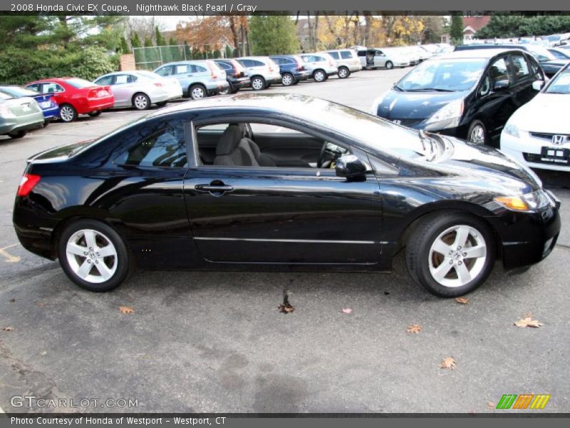 Nighthawk Black Pearl / Gray 2008 Honda Civic EX Coupe