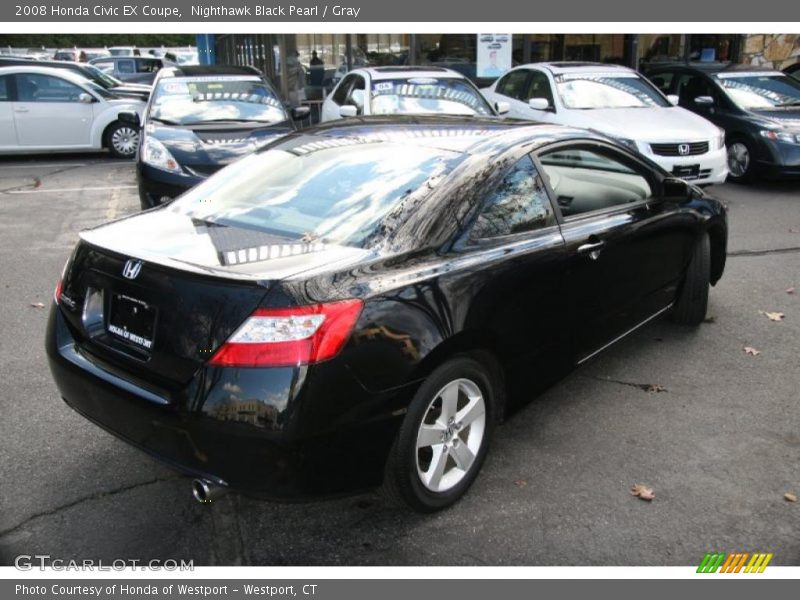 Nighthawk Black Pearl / Gray 2008 Honda Civic EX Coupe