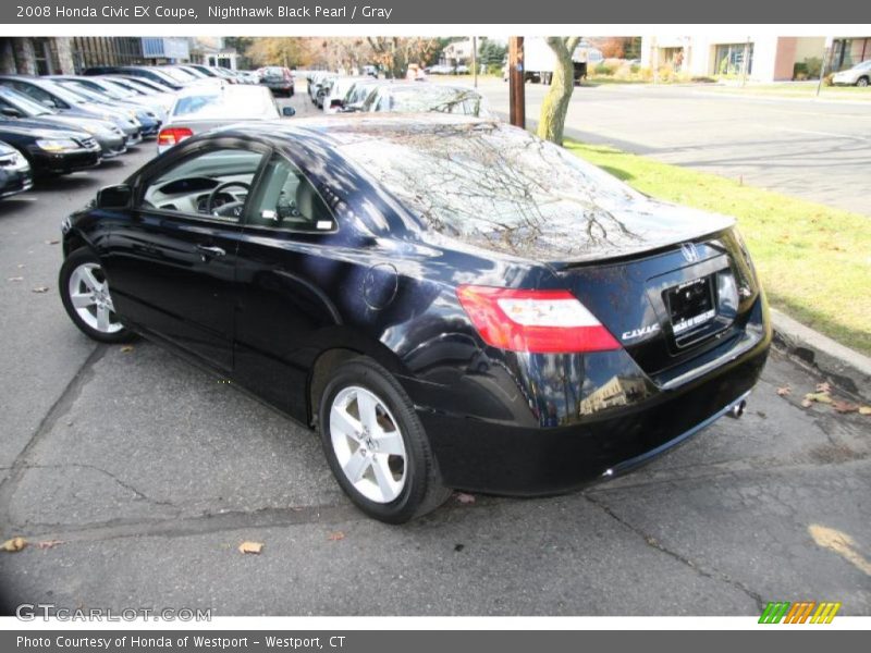 Nighthawk Black Pearl / Gray 2008 Honda Civic EX Coupe