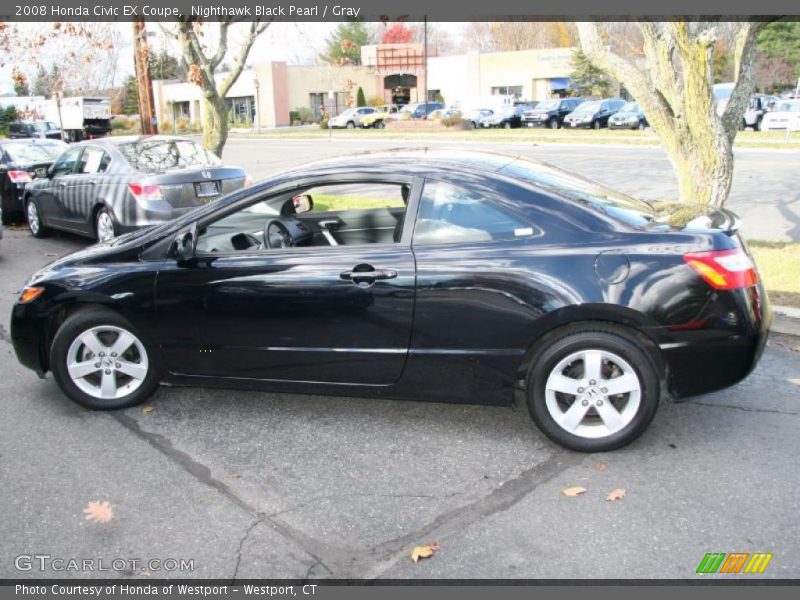 Nighthawk Black Pearl / Gray 2008 Honda Civic EX Coupe