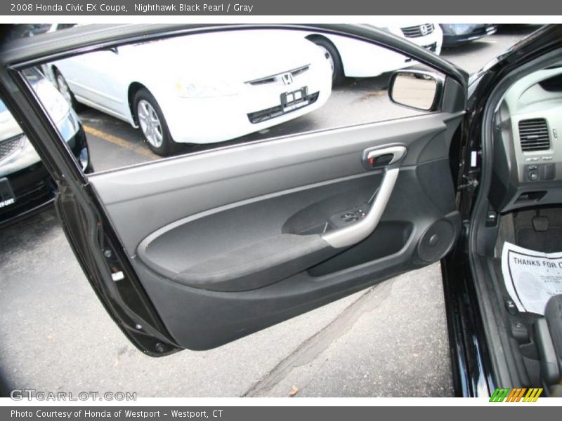 Nighthawk Black Pearl / Gray 2008 Honda Civic EX Coupe