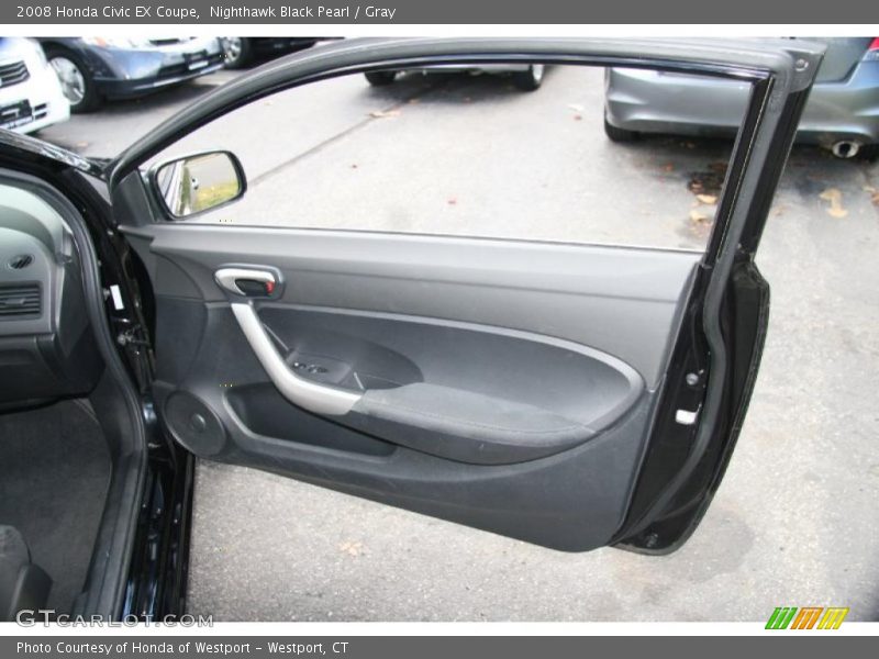 Nighthawk Black Pearl / Gray 2008 Honda Civic EX Coupe