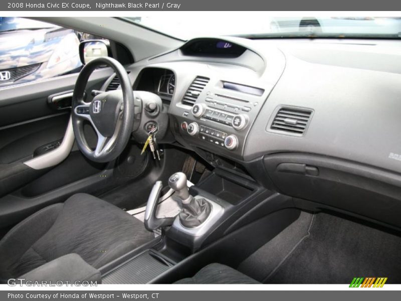 Nighthawk Black Pearl / Gray 2008 Honda Civic EX Coupe