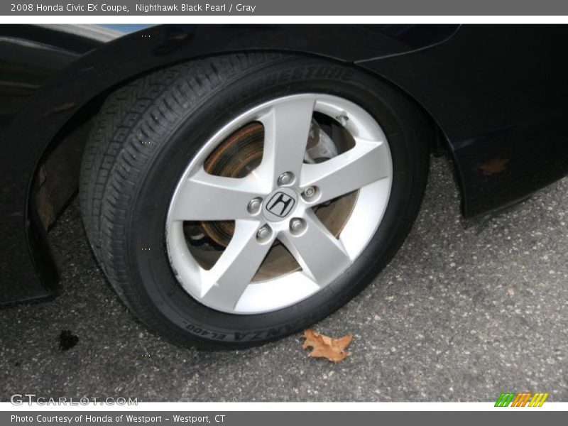 Nighthawk Black Pearl / Gray 2008 Honda Civic EX Coupe