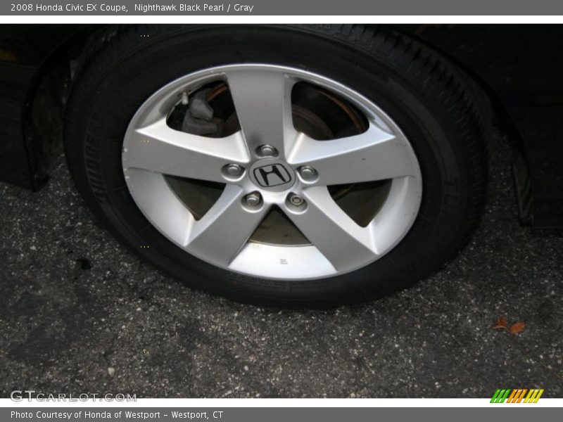 Nighthawk Black Pearl / Gray 2008 Honda Civic EX Coupe