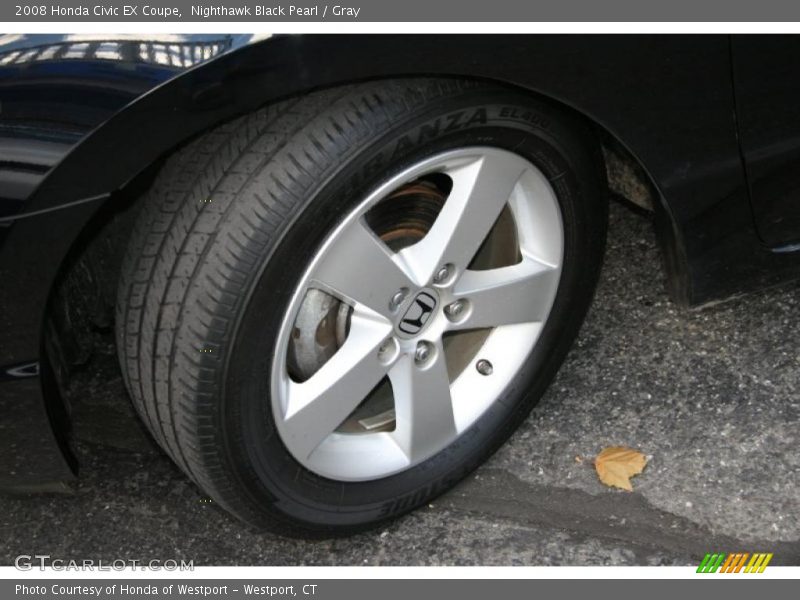Nighthawk Black Pearl / Gray 2008 Honda Civic EX Coupe