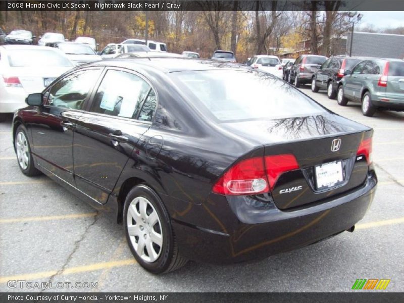 Nighthawk Black Pearl / Gray 2008 Honda Civic LX Sedan