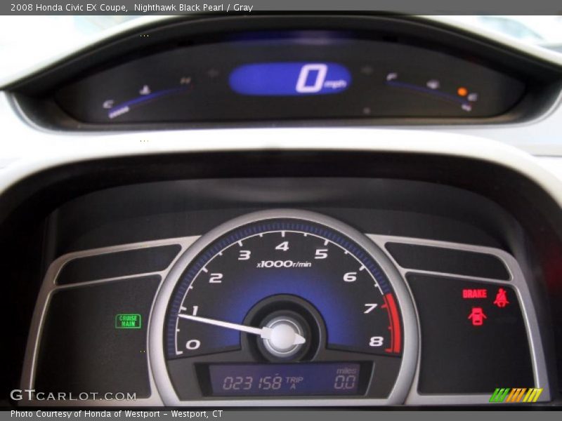 Nighthawk Black Pearl / Gray 2008 Honda Civic EX Coupe