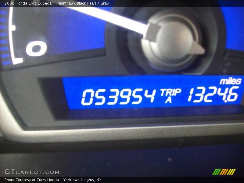 Nighthawk Black Pearl / Gray 2008 Honda Civic LX Sedan