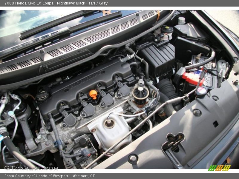 Nighthawk Black Pearl / Gray 2008 Honda Civic EX Coupe