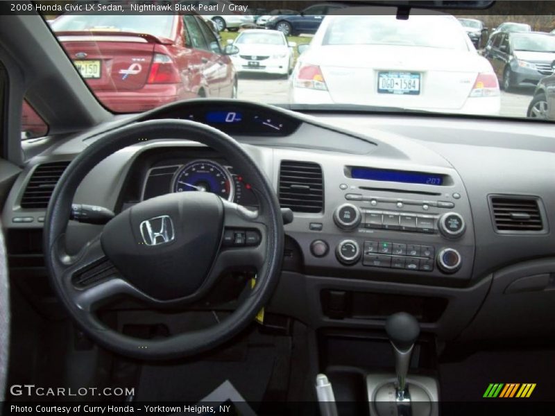 Nighthawk Black Pearl / Gray 2008 Honda Civic LX Sedan