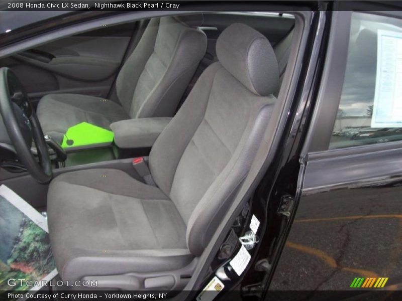Nighthawk Black Pearl / Gray 2008 Honda Civic LX Sedan