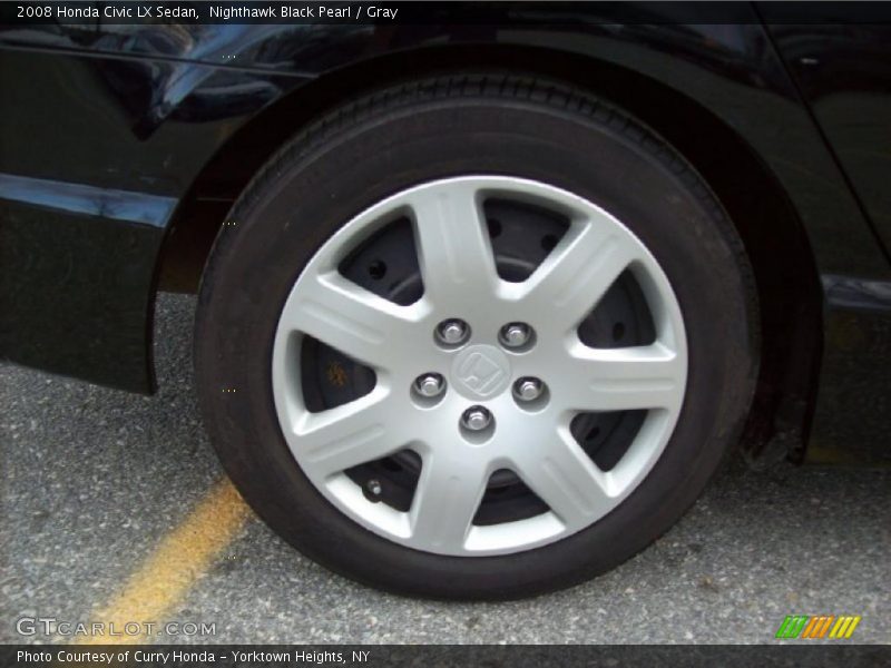 Nighthawk Black Pearl / Gray 2008 Honda Civic LX Sedan