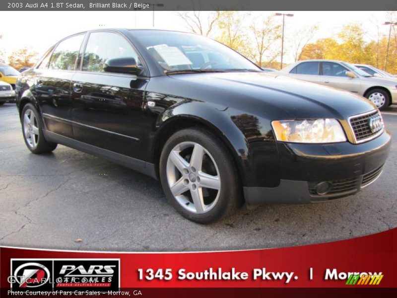 Brilliant Black / Beige 2003 Audi A4 1.8T Sedan