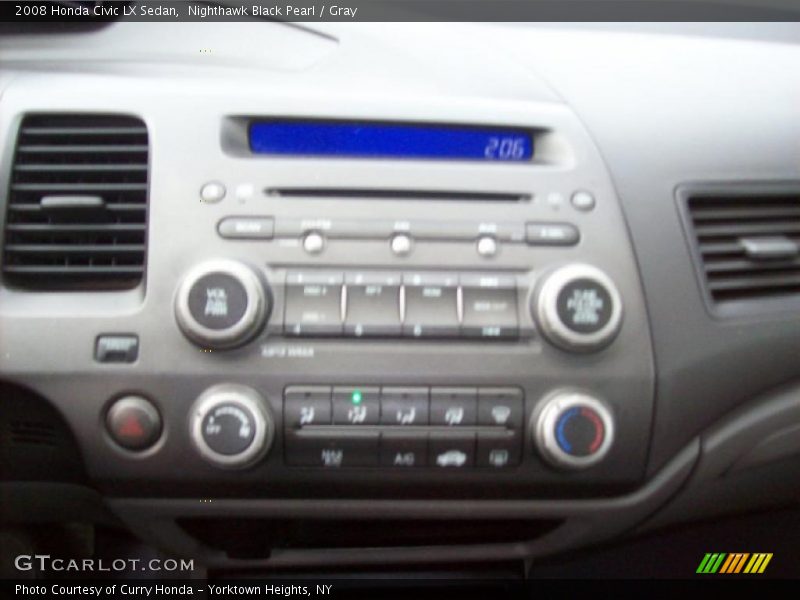 Nighthawk Black Pearl / Gray 2008 Honda Civic LX Sedan