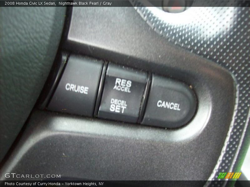 Nighthawk Black Pearl / Gray 2008 Honda Civic LX Sedan