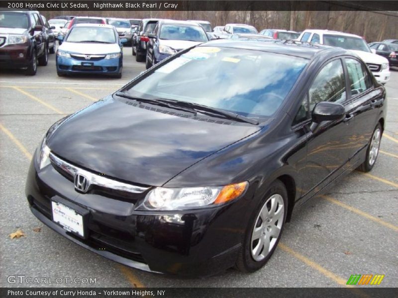 Nighthawk Black Pearl / Gray 2008 Honda Civic LX Sedan