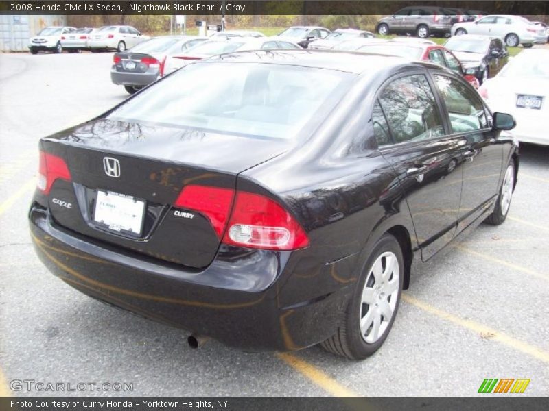 Nighthawk Black Pearl / Gray 2008 Honda Civic LX Sedan