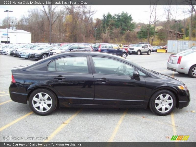 Nighthawk Black Pearl / Gray 2008 Honda Civic LX Sedan