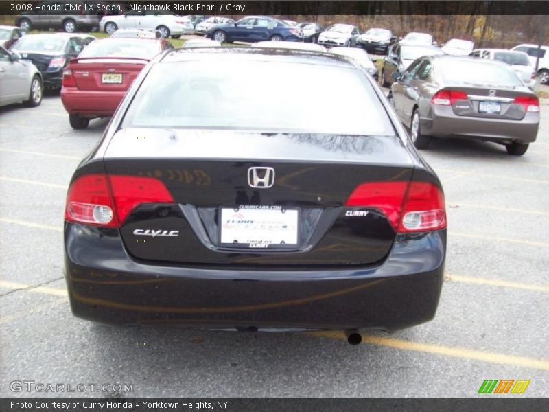 Nighthawk Black Pearl / Gray 2008 Honda Civic LX Sedan