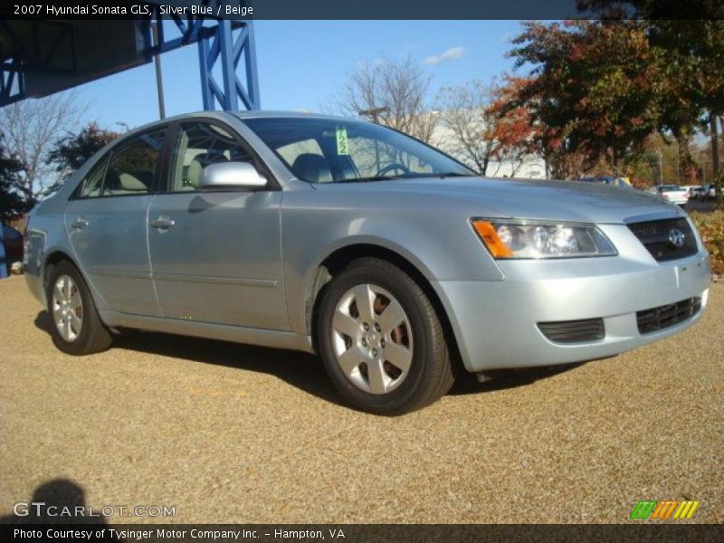 Silver Blue / Beige 2007 Hyundai Sonata GLS