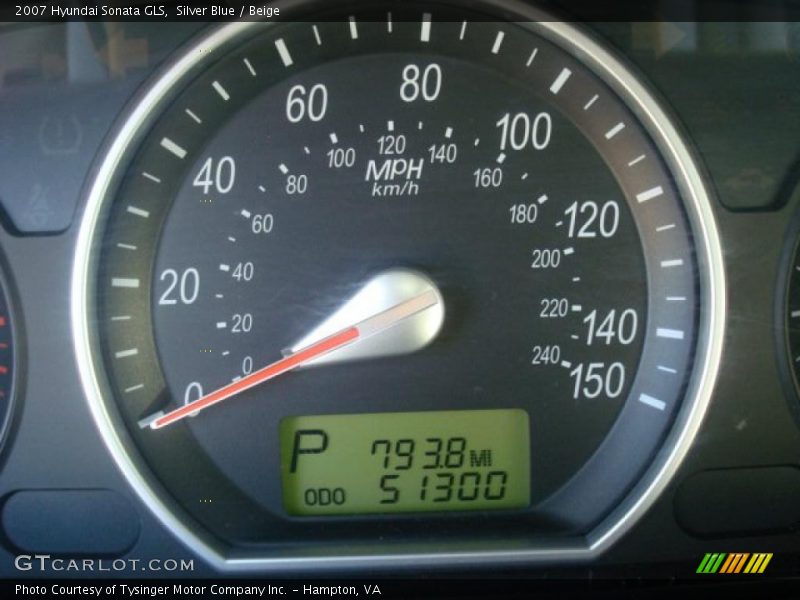 Silver Blue / Beige 2007 Hyundai Sonata GLS