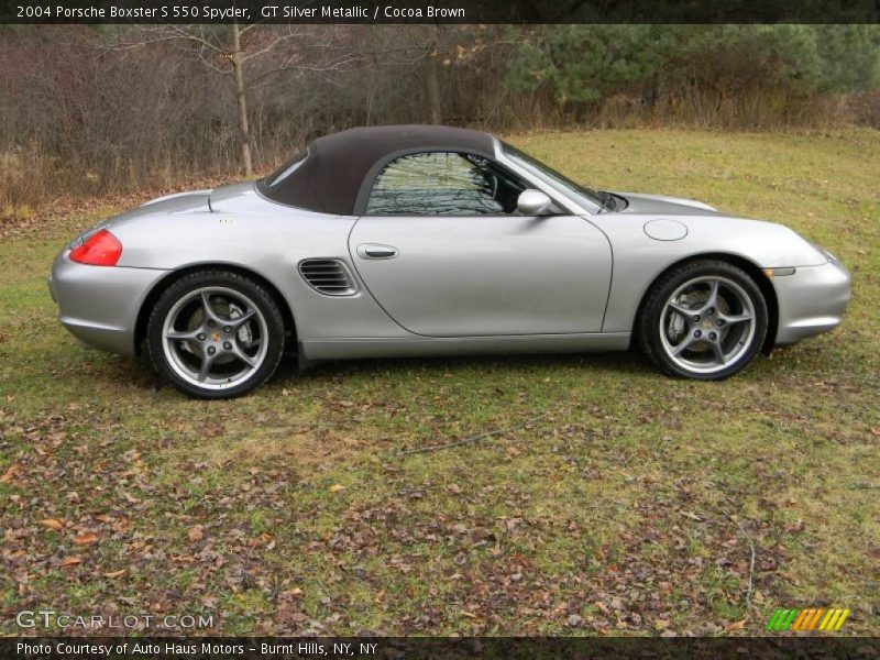 GT Silver Metallic / Cocoa Brown 2004 Porsche Boxster S 550 Spyder