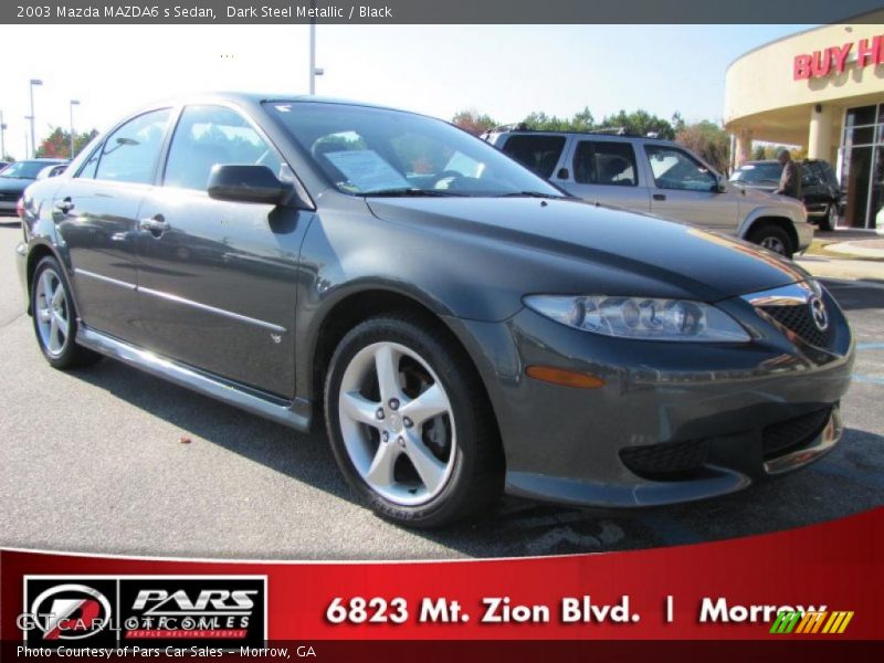 Dark Steel Metallic / Black 2003 Mazda MAZDA6 s Sedan