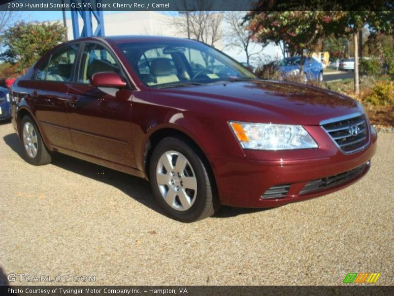 Dark Cherry Red / Camel 2009 Hyundai Sonata GLS V6