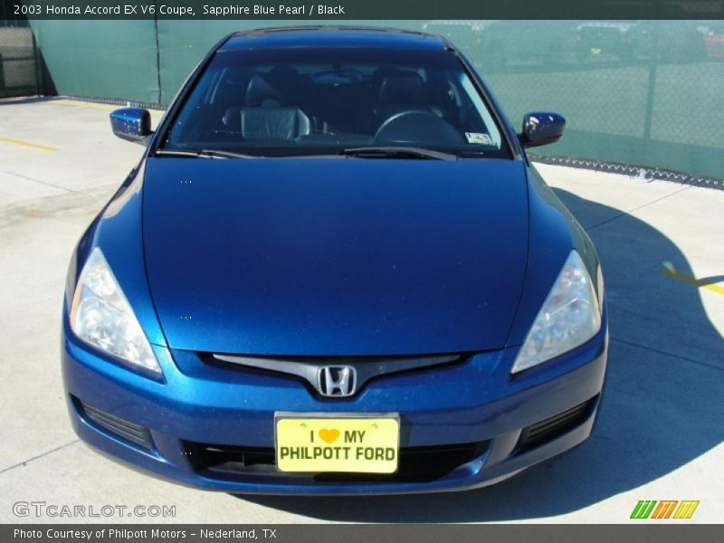 Sapphire Blue Pearl / Black 2003 Honda Accord EX V6 Coupe
