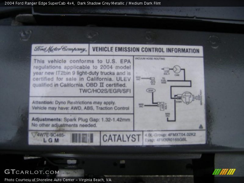Dark Shadow Grey Metallic / Medium Dark Flint 2004 Ford Ranger Edge SuperCab 4x4