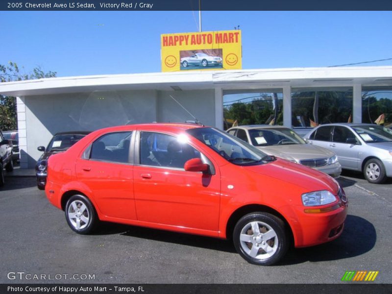 Victory Red / Gray 2005 Chevrolet Aveo LS Sedan