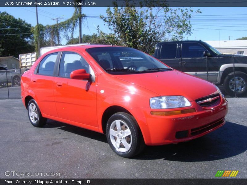 Victory Red / Gray 2005 Chevrolet Aveo LS Sedan