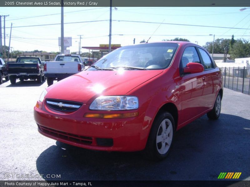 Victory Red / Gray 2005 Chevrolet Aveo LS Sedan