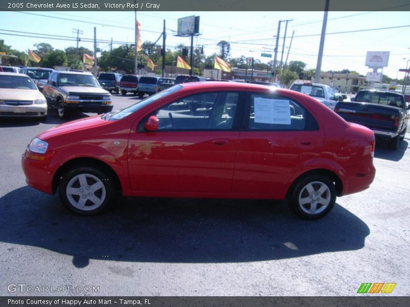 Victory Red / Gray 2005 Chevrolet Aveo LS Sedan
