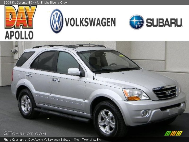 Bright Silver / Gray 2008 Kia Sorento EX 4x4