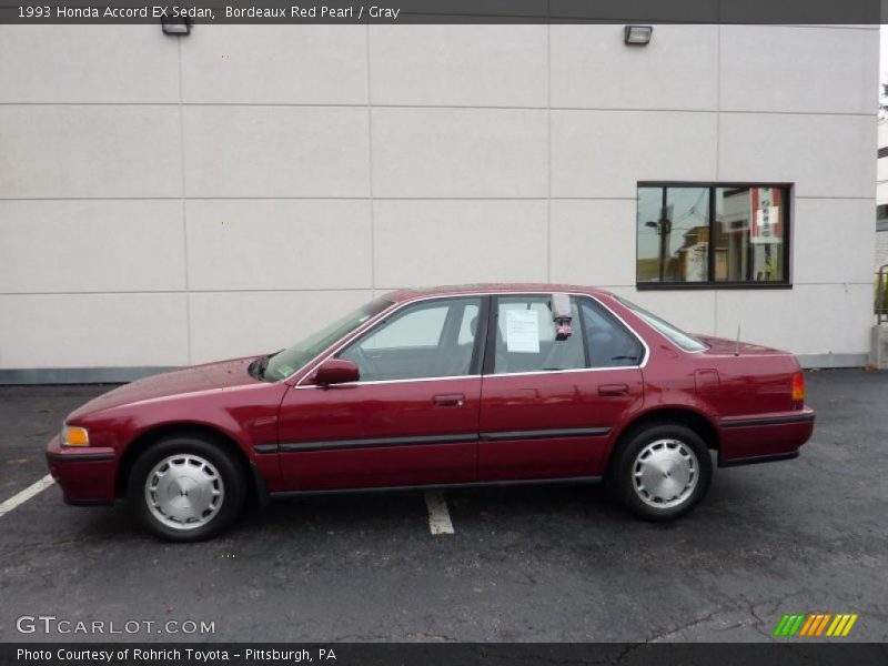 Bordeaux Red Pearl / Gray 1993 Honda Accord EX Sedan