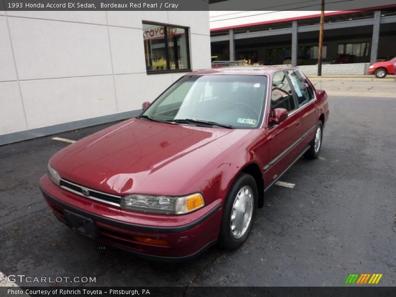 Bordeaux Red Pearl / Gray 1993 Honda Accord EX Sedan