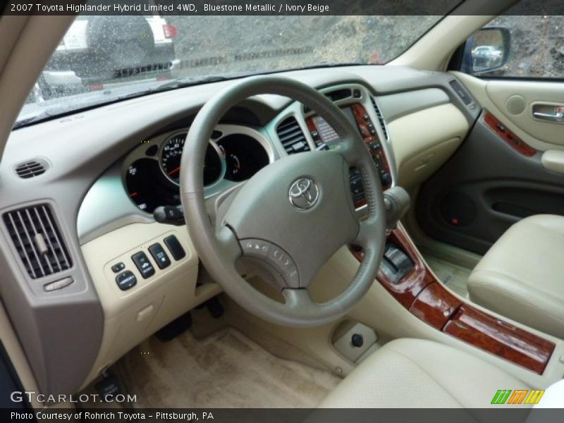 Bluestone Metallic / Ivory Beige 2007 Toyota Highlander Hybrid Limited 4WD