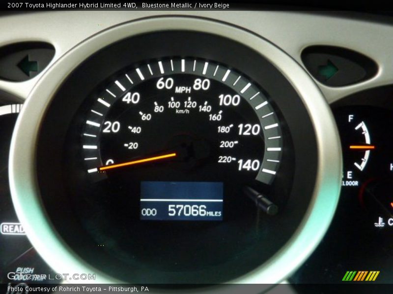 Bluestone Metallic / Ivory Beige 2007 Toyota Highlander Hybrid Limited 4WD