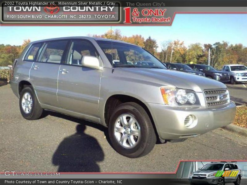 Millennium Silver Metallic / Gray 2002 Toyota Highlander V6