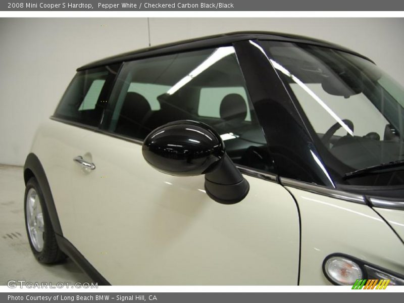 Pepper White / Checkered Carbon Black/Black 2008 Mini Cooper S Hardtop